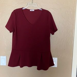 Peplum maroon top